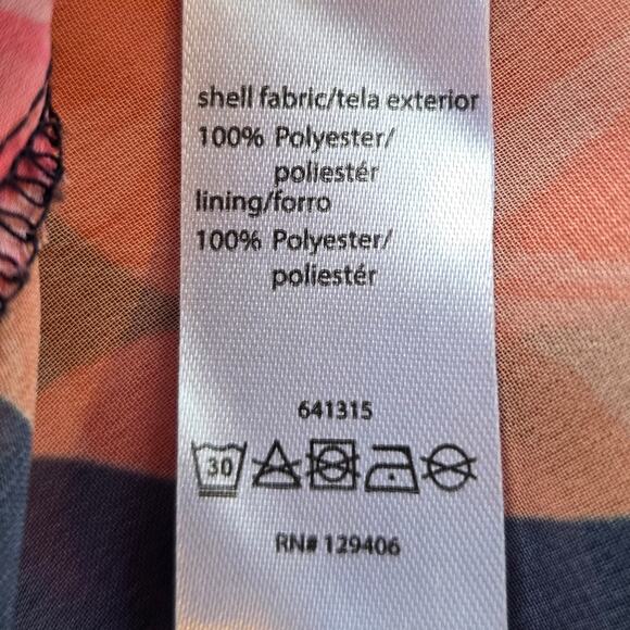 M Venus Navy Pink Floral Halter Cover Up Tunic Top Dress Size M Sheer Smocked - Picture 11 of 11